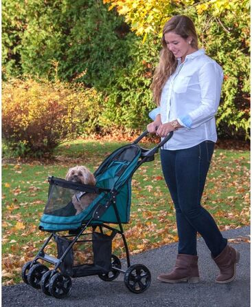 Візок для котів/собак Pet Gear Happy Trails, легкий, складно знімний внутрішній підклад, кошик для зберігання (Pine Green)