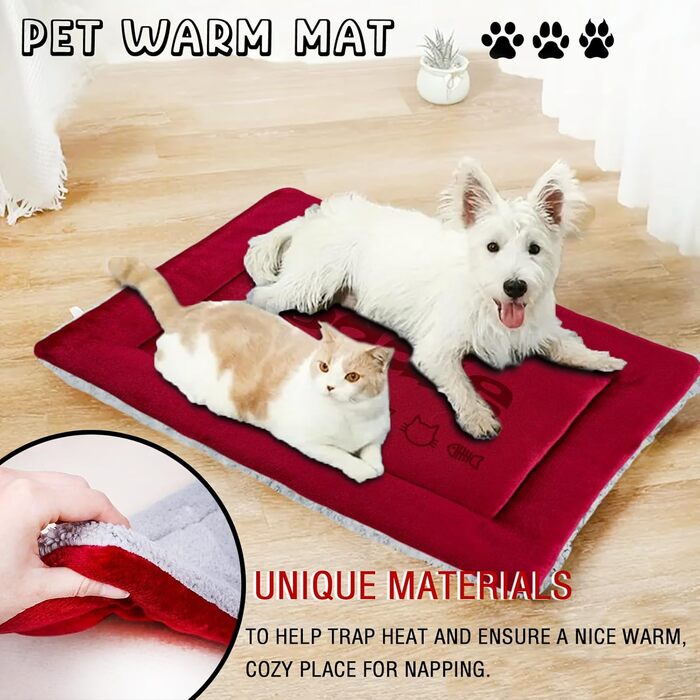 Персоналізована килимок для собак, індивідуальне собаче ліжко для вольєру, миється, килимок для сну домашніх тварин, подарунок для любителів собак і котів (69x52 см, Червоний)