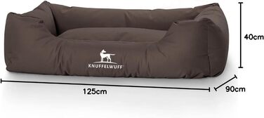 Ліжко для собак Knuffelwuff Finlay XL 105x75 см коричневе з нейлону, знімний чохол, високі борти, легко чиститься, для великих, середніх і малих порід