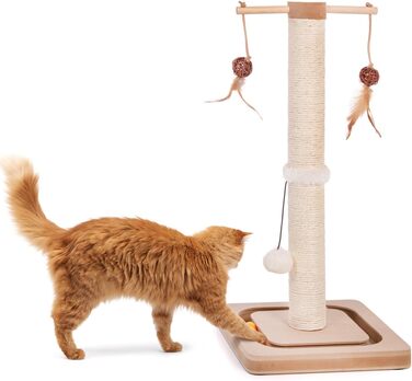 Дряпак для котів CanadianCat Carla з іграшкою, інтерактивний, 82 см, стовп Ø20 см, 40x40x86 см