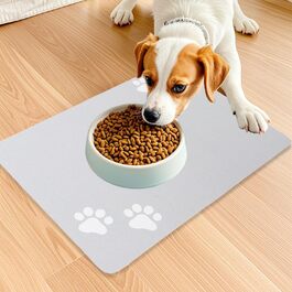 Килимок під миску для собак та котів, суперпоглинаючий, нековзний, миючий, 40x60 см (Світло-сірий)