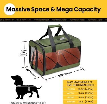 Транспортна переноска для котів та собак Conlun, зелена, L, розкладний дизайн