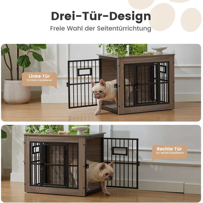 Меблі-клітка для собак Gardner Pet, закритий будинок-вольєр для дому, світло-сірий, 69x51x60 см