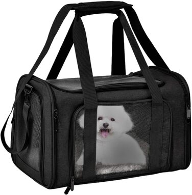 Транспортна переноска для тварин, сумка-переноска, чорна. Зручна та портативна переноска для собак та котів. Складана, стабільна та безпечна для подорожей.