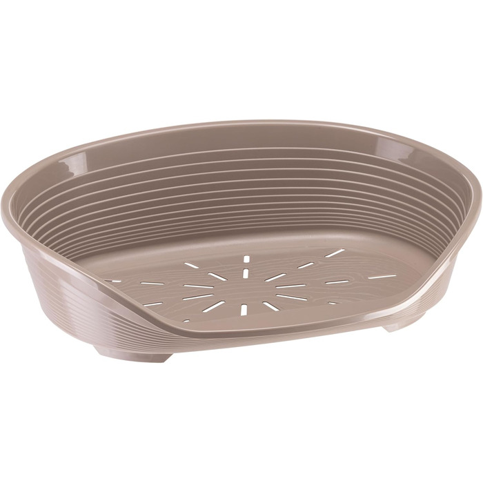 Крізьлювальне ліжко для собак та котів Ferplast Siesta Deluxe, пластикове, середнє, 74x48x25 см, сірий, миється, антиковзаюче