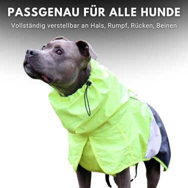 Spark Paws водонепроникний дощовик для собак 3XL, неоново-білий/синій, вітрозахисний, світловідбивний, дихаючий, повний захист тіла, для малих, середніх, великих і дуже великих порід