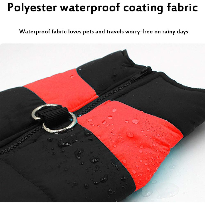 Водонепроникний зимовий пуховик для собак маленьких та середніх порід, теплий зимовий одяг для собак (червоний, XXL)