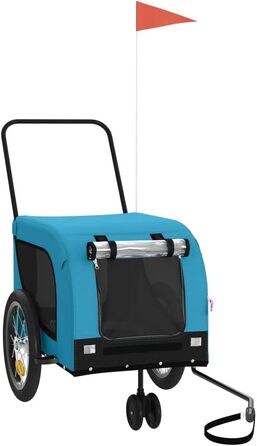 Причіп для велосипеда Gecheer для собак та інших домашніх тварин, блакитно-чорний (125 x 63 x 66 см)