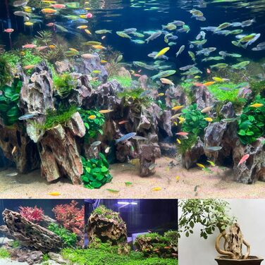 Акваріумні камені Unocho Dragon Stone 2-8 дюймів, 9 кг, для акваскейпінгу, декору акваріума, ландшафтного дизайну, модельного оформлення