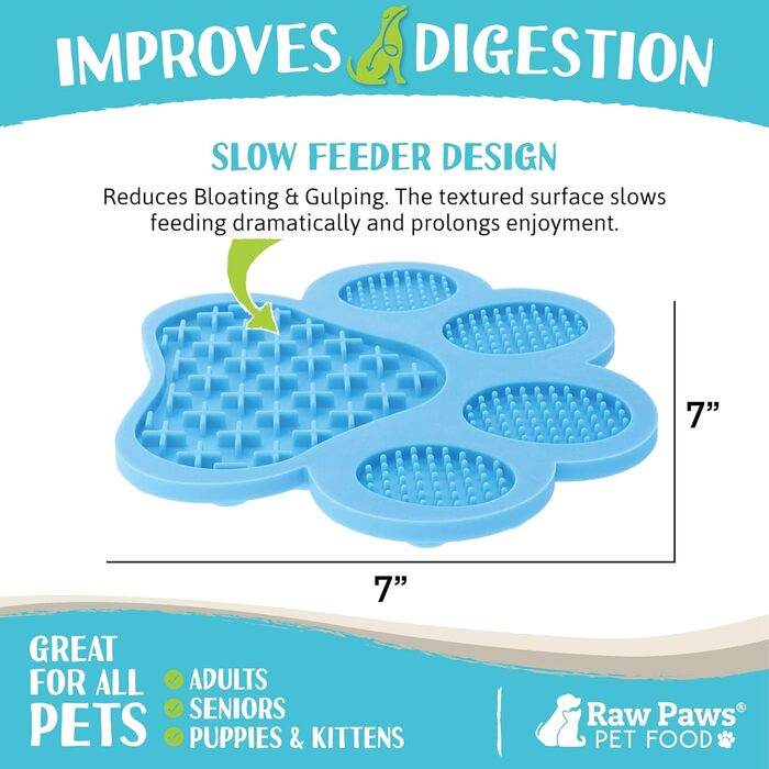 Lick Mat для собак та котів Raw Paws - 2 шт. - Заспокійлива килимок-іграшка для повільного годування, зменшує тривогу