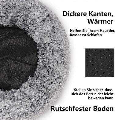 М'яка котяча лежанка-печера з капюшоном, затишна лежанка для котів та кошенят, плюшева, миюча, 60 см