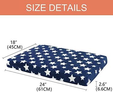 Килимок для собак EMPSIGN, підходить для кліток, знімний та пральний чохол, водонепроникний, 61x46x6.6 см, блакитний