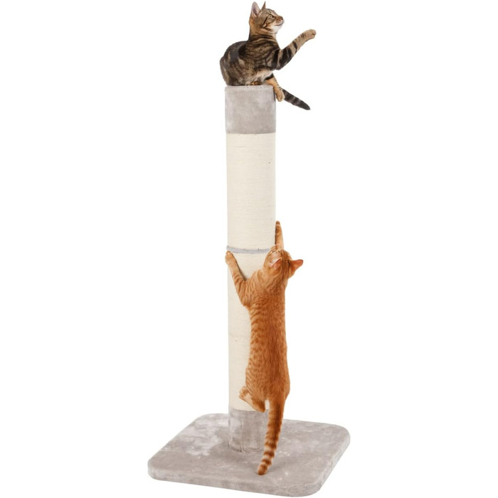 Дряпка для котів Kerbl Opal з джуту, сіра, 56x56x119 см