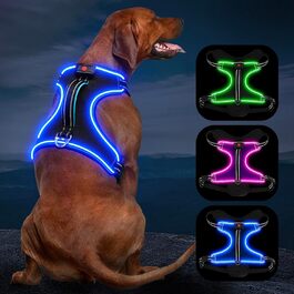 Світловий нашийник для собак з LED підсвіткою, перезаряджуваний, для малих, середніх і великих порід