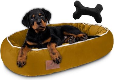 Ортопедичне ліжко для собак середніх порід 95x65 см Hazelnut (S 70x50, Жовтий)