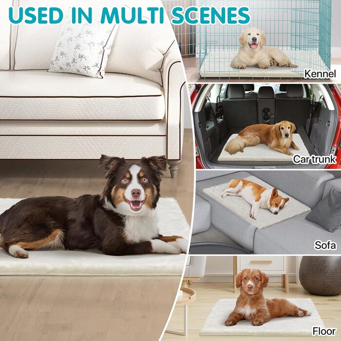 Килимок для собак середніх порід Ostlttyn 76x54 см - м'який, з неслизьким дном, бежевий