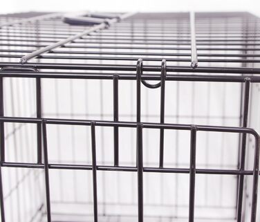 FOURPAW міцна складна клітка для собак з металевого дроту з піддоном, одні двері, 61x41x48 см, чорна