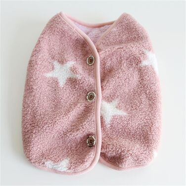 Теплий флісовий теплий одяг для собак для великих собак, маленьких собак з великою грудною кліткою, таких як Французький бульдог, коргі, мопс, бульдог, бультер'єр, шиба та інші - зимова куртка розмір L (XL: обхват грудей 64-66 см, рожевий)