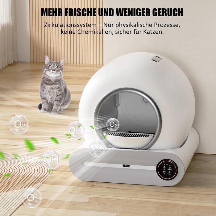 Автоматичний туалет для котів Katzenklo з самоочищенням, 65л, XXL, без запаху, з керуванням через додаток, для 2+ котів