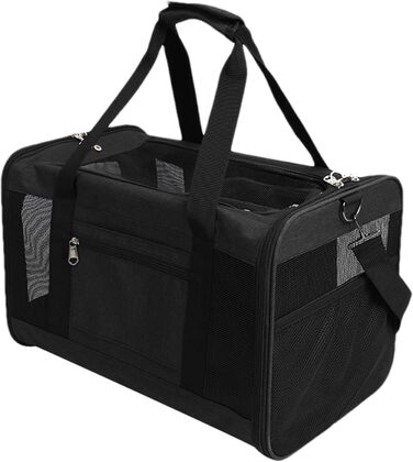 Транспортна переноска для собак та котів – складана, дихаюча, рюкзак | для подорожей, прогулянок, дому, чорна