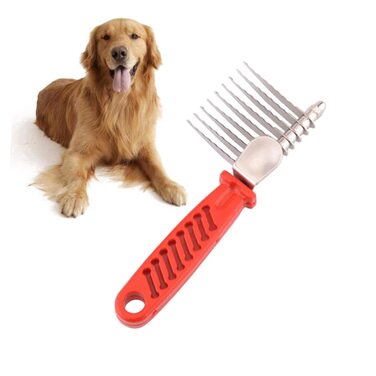 Набір гребінців для грумінгу тварин POPETPOP (3 шт.) - гребінець для собак та котів, для видалення шерсті, середній, червоний