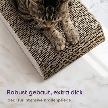 Кігтеточка для котів 3 шт. XXL 75 см - Міцний картон для догляду за кігтями - До 2 років використання - Економія місця - Захист диванів та меблів (Mountain) (Білий)