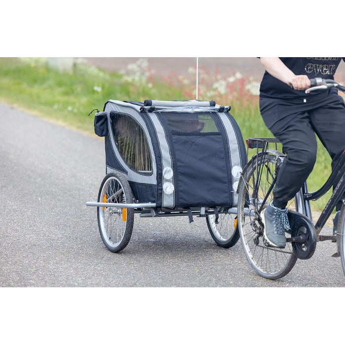 Підстилка для собак Karlie Doggy Liner Paris De Luxe Teflon®, сіро-чорна, розмір L (148x90x88 см)