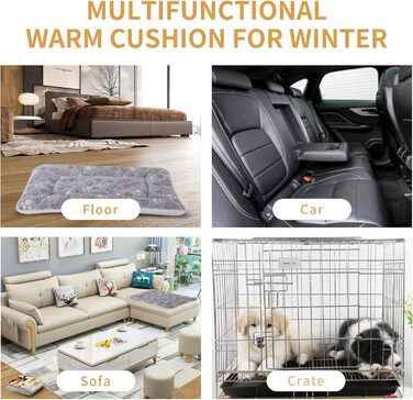 М'яка тепла підстилка для собак та котів з флісу, 69x52 см / 89x68 см, сіра лапка