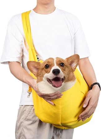 Сумка-переноска для собак та котів, жовта, з регульованим ремінцем, для прогулянок та подорожей