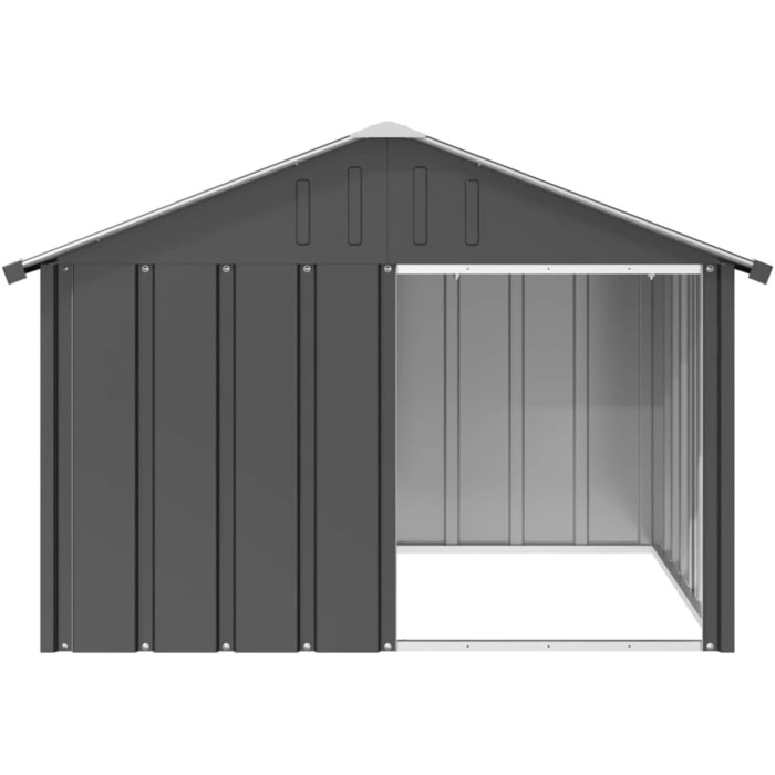 Будка для собак vidaXL антрацитова 116,5x103x81,5 см, оцинкована сталь