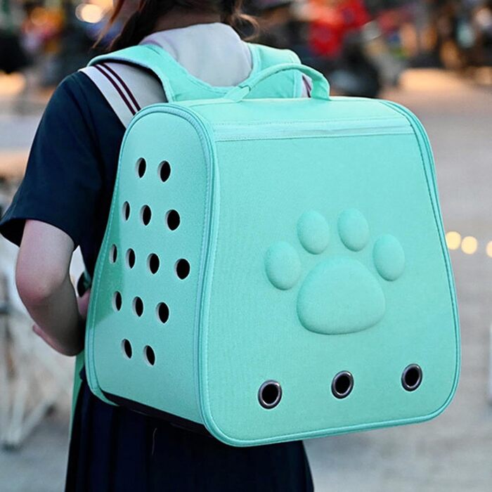 Транспортна сумка для домашніх тварин: дихаюча переноска для котів та собак, легка, зручна, міцна (блакитна)