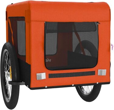 Причіп для велосипеда VidaXL для собак, 68.5 x 135 x 73.5 см, помаранчевий