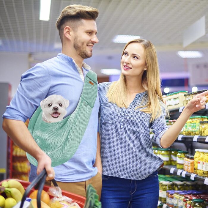 Переноска для собак Classycoo - дихаюча сітка, сумка для домашніх тварин, переноска для котів, з безпечною шнуркою, для тварин до 8 кг (М'ятно-зелений)