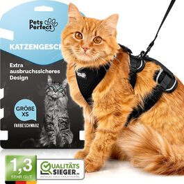 Нашийник для кота Pets Perfect - надзвичайно безпечний з повідком - нашийник для кота - комплект забезпечує безпеку під час прогулянок (XS)