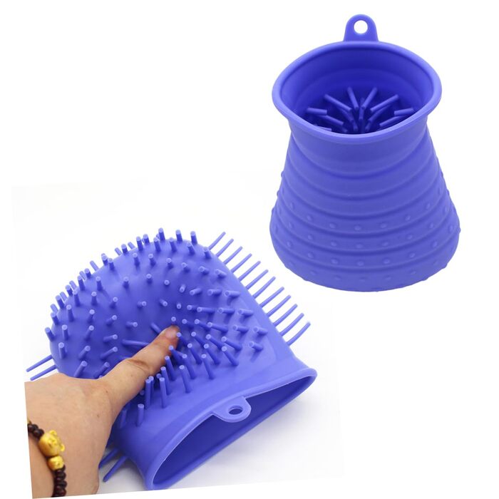 Масажер для миття лап собак FRCOLOR - силіконовий, з ручкою, для чищення та масажу лап. Підходить для собак середніх розмірів (M)