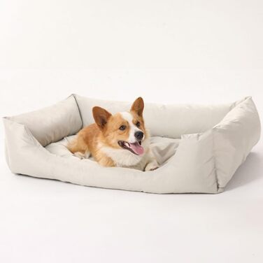Водонепроникне собаче ліжко M&Catree, прямокутне, м'яке, для собак та котів - L: 60x80x24 см, Бежевий