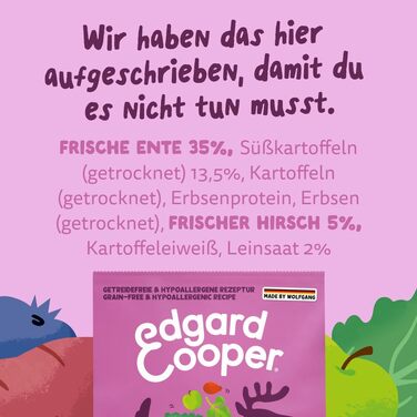 Сухий корм для собак Edgard & Cooper з козулею та качкою, беззерновий, 3 кг