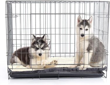 Лежак для собак Downtown Pet Supply, флісовий, 88,9x55,9 см, білий/вівсяний, для клітки