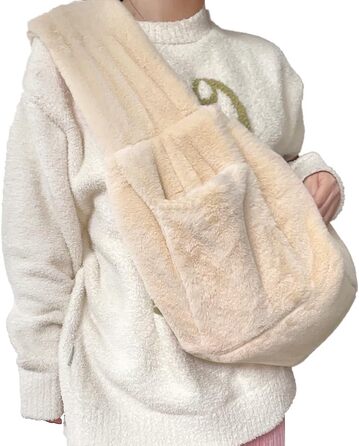 Трансформер для цуценят, плюшевий, теплий, для маленьких собак та котів, до 5 кг, м'який, зручний, звільняє руки, переноска для тварин, переноска для котів, переноска, широкий плечовий ремінь, портативна, бежевий