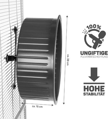 Металеве бігове колесо Montana Cages для дегу та шиншил, великого розміру (діаметр 38 см)