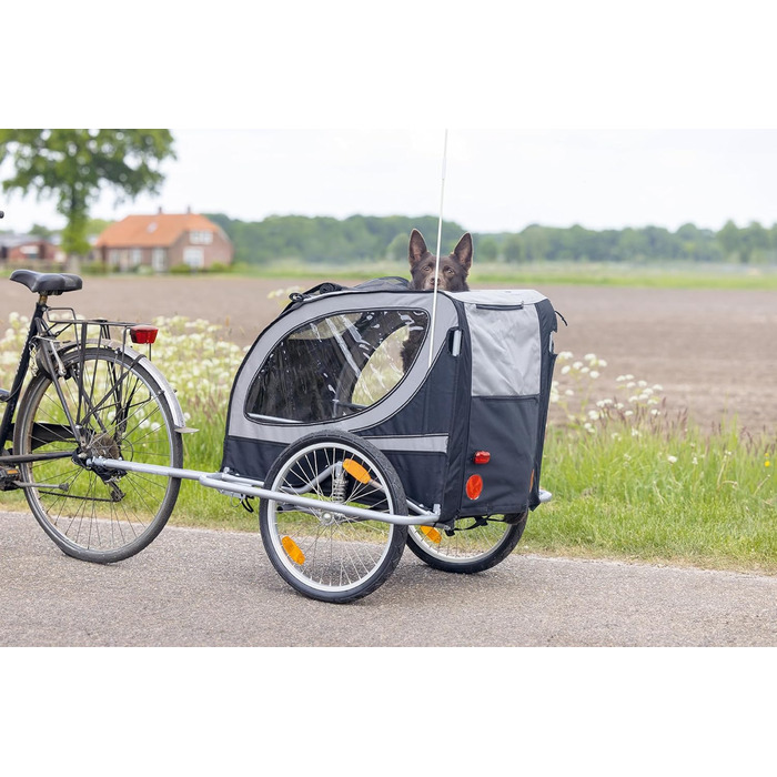 Підстилка для собак Karlie Doggy Liner Paris De Luxe Teflon®, сіро-чорна, розмір L (148x90x88 см)