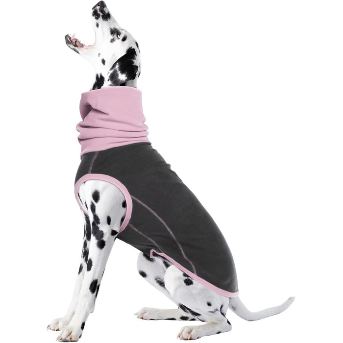 Пуловер для собак IECOii: теплий флісовий пуловер, сорочка, жилетка для собак, сірий колір, розмір L (обхват грудей 48 см)