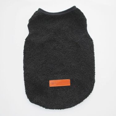 Теплий флісовий жилет для собак - чорний, великий розмір (Чихуахуа, Пудель, Тедді)