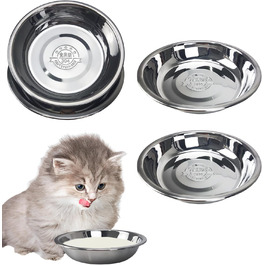Набір мисок для котів зі сталі, 18 см, 4 шт. Підвищені миски для корму, для кошенят та дорослих котів, зручні для чутливих вусів