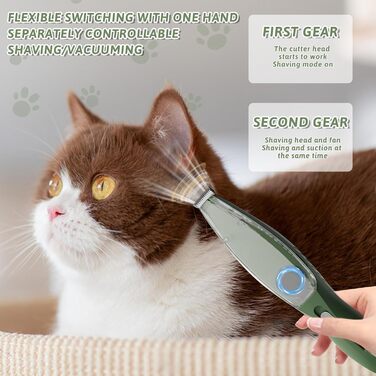 Триммер для собак з подвійними лезами, 2 швидкості, для догляду за лапами, обличчям, вухами, очима. Зелений колір