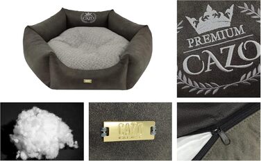 CAZO Преміум ліжко для собак та котів з пуховою наповнювачем, сіре, діаметр 70 см, розмір M, LPMG0204/A