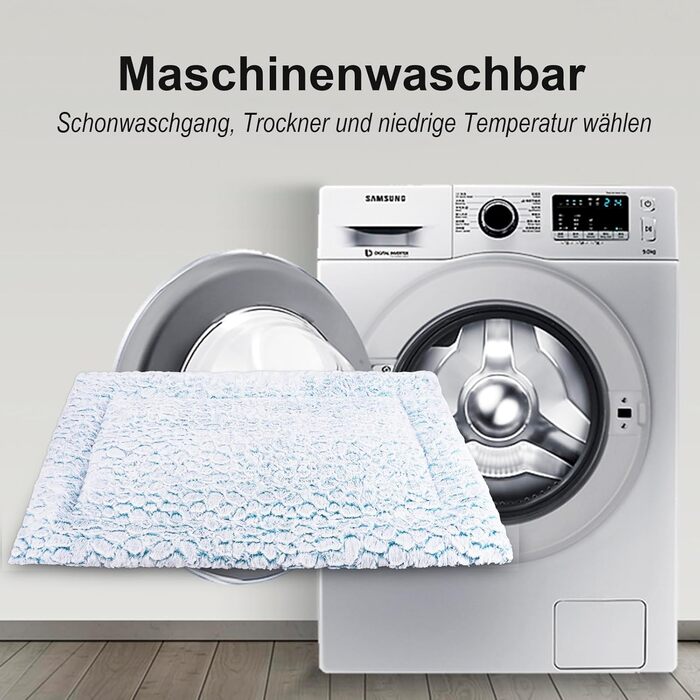 Ортопедичний лежак для собак великих та середніх порід, 94x61 см, блакитний, з антиковзною основою