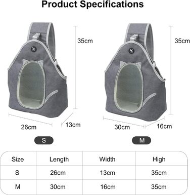 PETCUTE Сумка-переноска для собак та котів, складана, сіра, з ремінком безпеки та кишенею