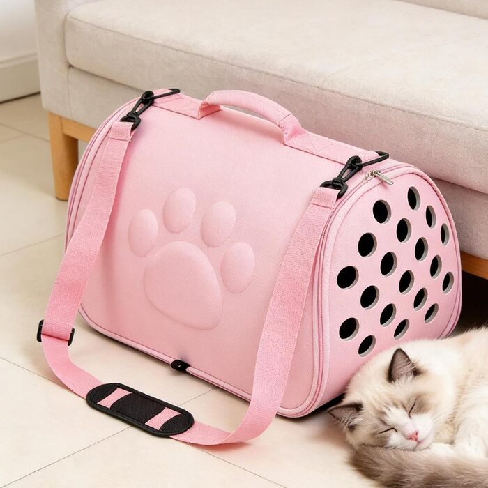 Транспортна сумка для тварин Chaies Weiche Katzen Tragetasche - рожева, для котів та цуценят, для подорожей та повсякденного використання