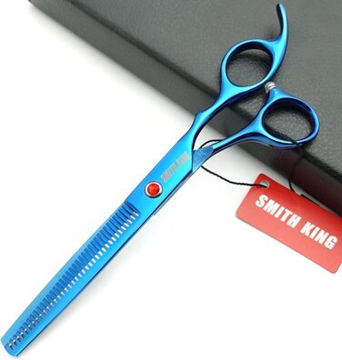 Ножиці для грумінгу собак, прямі та зігнуті, для розрідження шерсті, блакитні